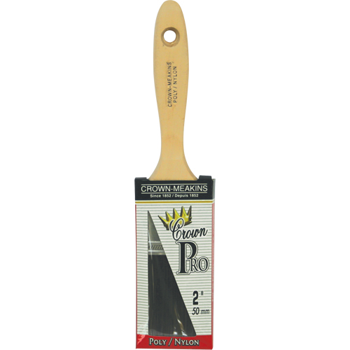 Straight Pro Paint Brush, Poly/Nylon, Wood Handle, 2" Width Equipment World