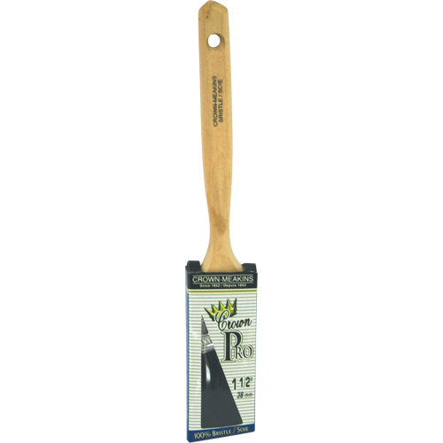 Crown Pro Straight Paint Brush, Bristle, Wood Handle, 1-1/2" Width Equipment World