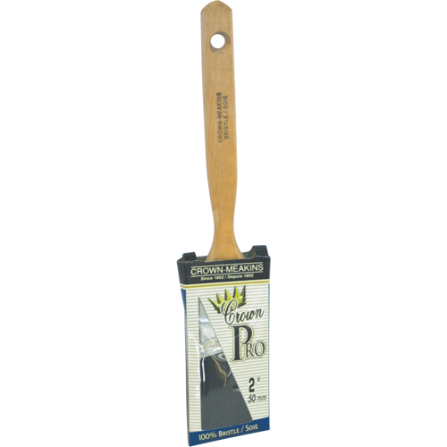 Crown Pro Straight Paint Brush, Bristle, Wood Handle, 2" Width Equipment World