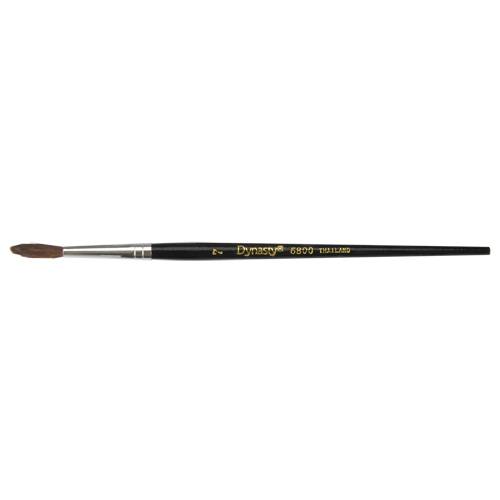 Black Pointed Bristle Artist Brush, 4 mm Brush Width, Camel Hair, Wood Handle Equipment World