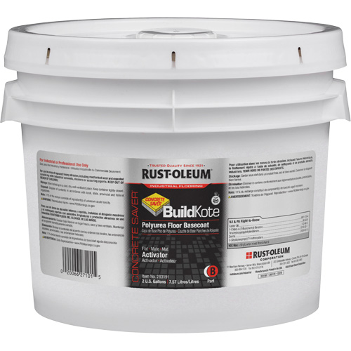 Concrete Saver&reg; BuildKote Polyurea Floor Coating Primer Part B, 2 Gal., Pail, Clear/Tint Base Equipment World