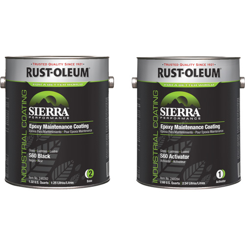 Sierra S60 Water-Based Epoxy Maintenance Coating Kit, Gallon, Black Equipment World