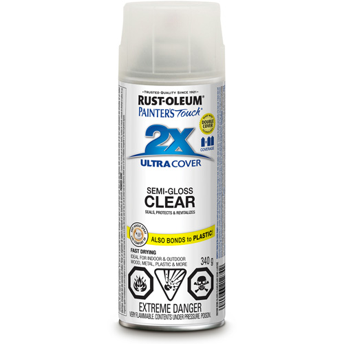 Painter's Touch&reg; Ultra Cover Paint, Clear, Semi-Gloss, Aerosol Can Equipment World