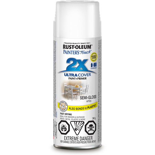 Painter's Touch&reg; Ultra Cover Paint, White, Semi-Gloss, Aerosol Can Equipment World
