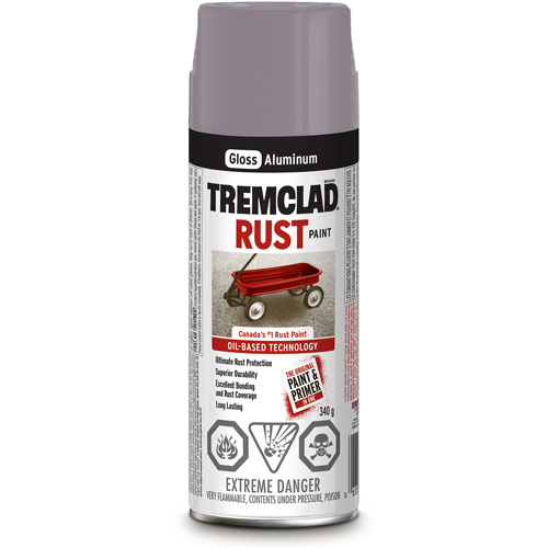 Tremclad&reg; Oil Based Rust Paint, Silver Aluminum, Gloss, Aerosol Can Equipment World
