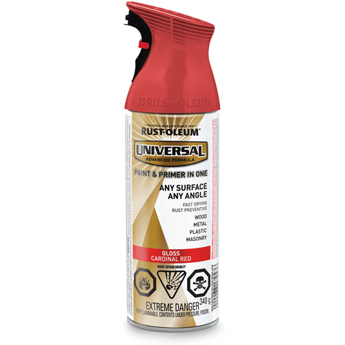 Universal&reg; Enamel Paint & Primer In One, Cardinal Red, Gloss, Aerosol Can Equipment World