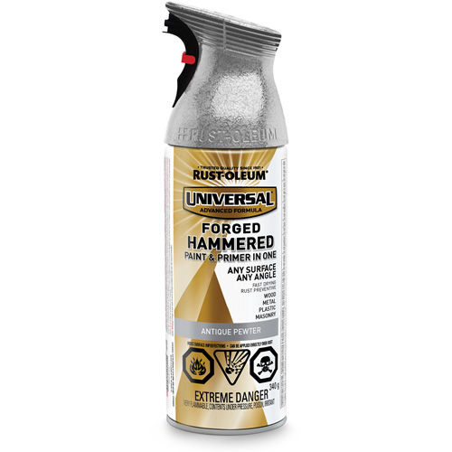 Universal&reg; Paint & Primer In One, Antique Pewter, Hammered, Aerosol Can Equipment World