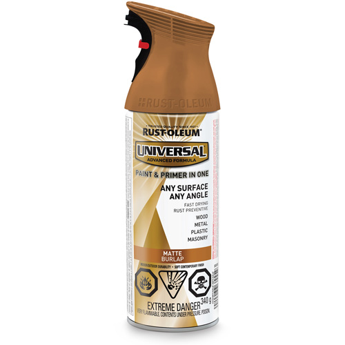 Universal&reg; Enamel Paint & Primer In One, Burlap Brown, Matte, Aerosol Can Equipment World