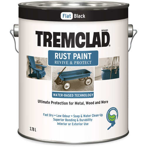 Tremclad&reg; Water-Based Rust Paint, 3.78 L, Gallon, Black Equipment World