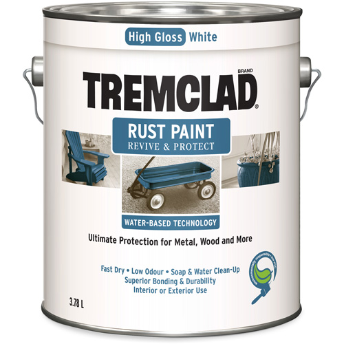 Tremclad&reg; Water-Based Rust Paint, 3.78 L, Gallon, White Equipment World