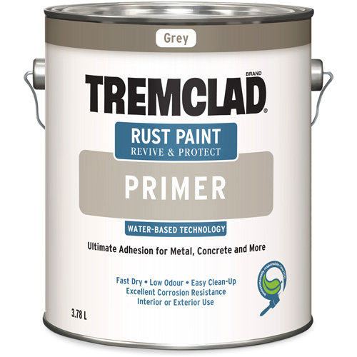 Tremclad&reg; Water-Based Rust Paint Primer, 3.78 L, Gallon, Grey Equipment World