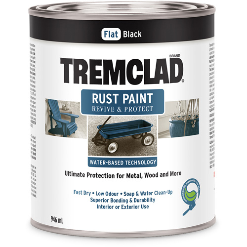 Tremclad&reg; Water-Based Rust Paint, 946 ml, Can, Black Equipment World