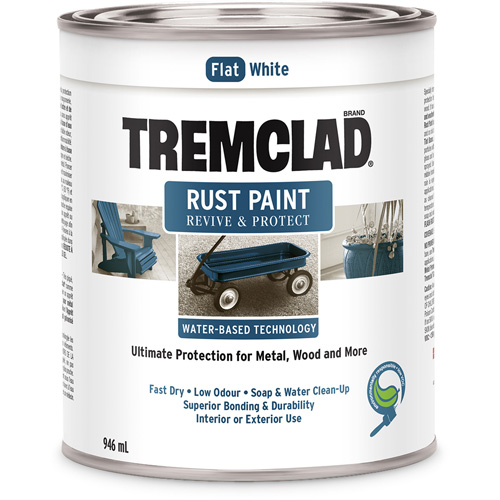 Tremclad&reg; Water-Based Rust Paint, 946 ml, Can, White Equipment World