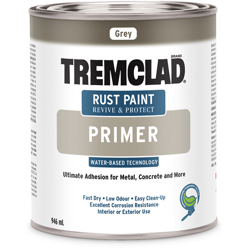 Tremclad&reg; Water-Based Rust Paint Primer, 946 ml, Can, Grey Equipment World