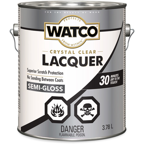 Watco&reg; Lacquer Wood Finish, 3.78 L, Clear, Semi-Gloss Equipment World