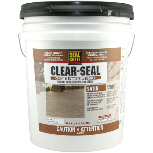 Seal-Krete&reg; Protective Sealer, 18.93 L, Water-Based, Satin, Clear Equipment World