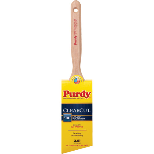 Clearcut&reg; Glide Paint Brush, Poly/Nylon, Wood Handle, 2-1/2" Width Equipment World