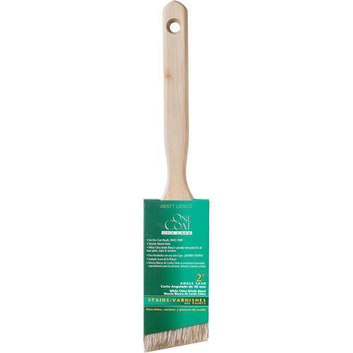 One Coat Angle Sash Brush, White China, Wood Handle, 2" Width Equipment World