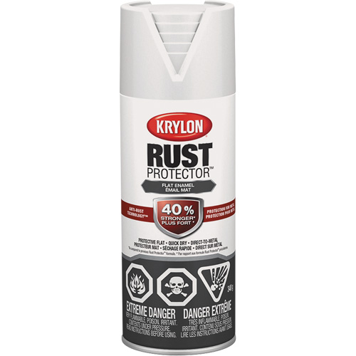Peinture &agrave; &eacute;mail Rust Protector, Blanc, Tr&egrave;s mat, 12 oz, Canette a&eacute;rosol Equipment World