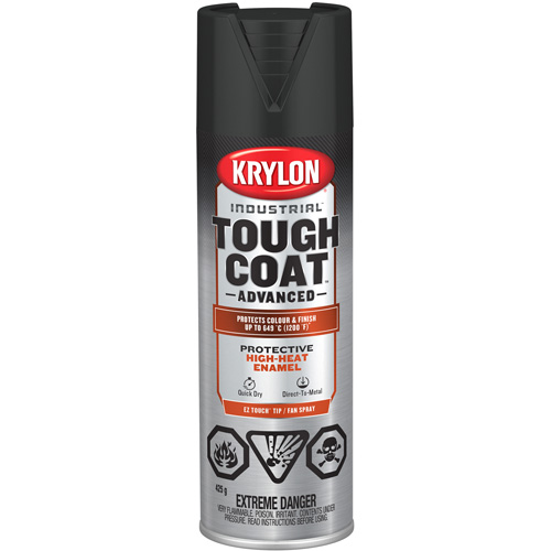 Industrial Tough Coat&reg; Advanced High Heat Paint, High-Heat Black, Flat, 425 g, Aerosol Can Equipment World