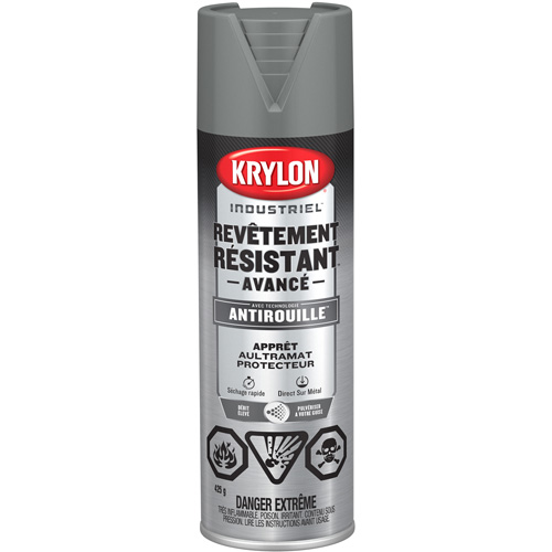 Peinture Tough Coat avec technologie Rust Barrier, Appr&ecirc;t gris, Ultra-mat, 425 g, Canette a&eacute;rosol Equipment World