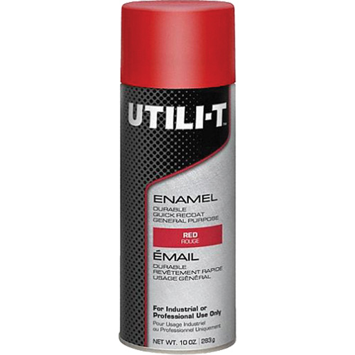 Peinture-&eacute;mail en a&eacute;rosol polyvalent UTILI-T, Rouge, Brillant, 10 oz/283 g, Canette a&eacute;rosol Equipment World