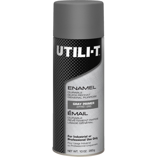 UTILI-T General Purpose Enamel Spray Paint, Grey Primer, 10 oz./283 g, Aerosol Can Equipment World