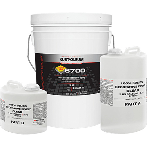 6700 100% Solids Decorative Epoxy, 3 gal., Epoxy-Based, High-Gloss, Clear Equipment World