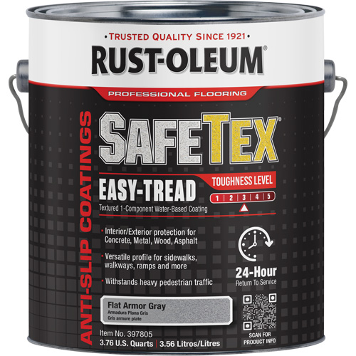 SafeTex&reg; Easy-Tread Acrylic Coating, 1 gal., Water-Based, Flat/Textured, Grey Equipment World
