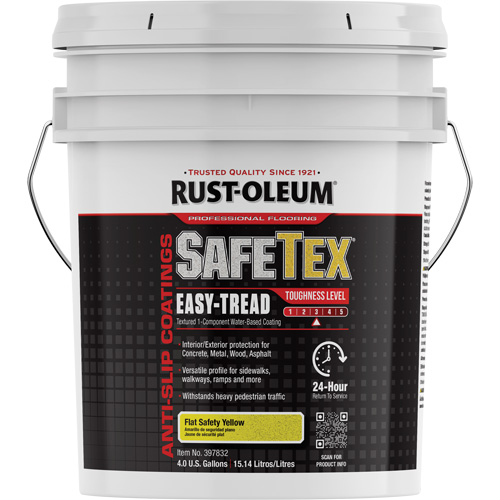 SafeTex&reg; Easy-Tread Acrylic Coating, 4 gal., Water-Based, Flat/Textured, Yellow Equipment World