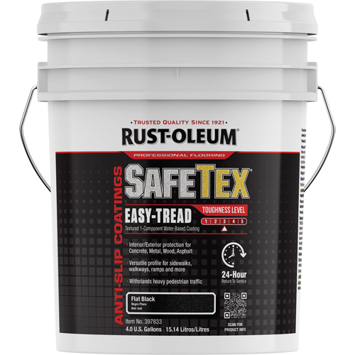 SafeTex&reg; Easy-Tread Acrylic Coating, 4 gal., Water-Based, Flat/Textured, Black Equipment World