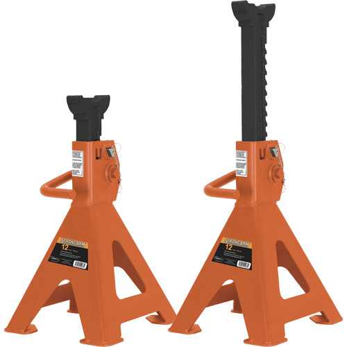 872B Jack Stands, Locking Handle/Ratchet, 12 Ton(s) Capacity, 19-1/4" - 28-1/3" H Equipment World