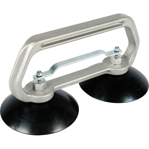 Vacuum Cups - Heavy-Duty Double Cup, 75 lbs. Capacity, 5", Pull-bar, 10" Handle Length Equipment World