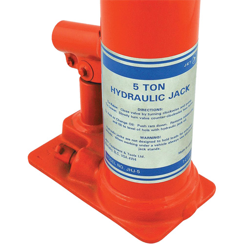 JHJ-5 Super Heavy-Duty Bottle Jack, 5 Ton(s), 15-3/8" Raised Height Equipment World