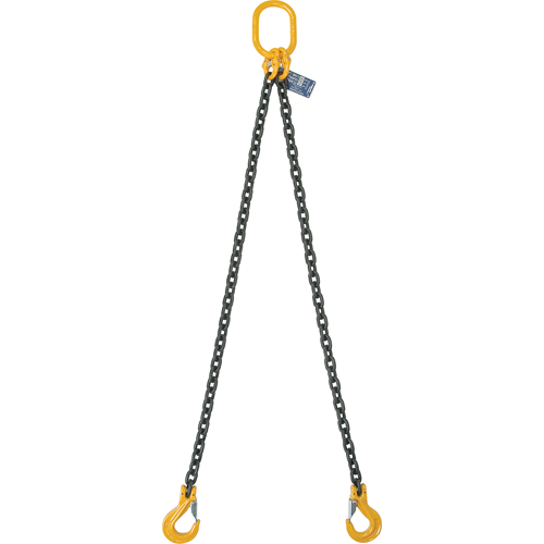 Chain Slings, 80 Chain, Double Legs, Oblong & Grab Hooks, 5/8" x 5' Equipment World