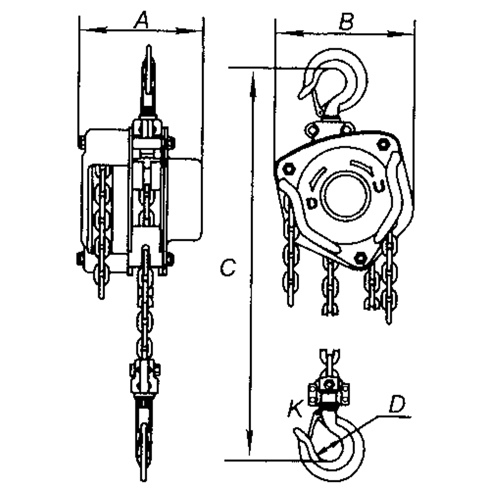 Chain Hoist, 10' Lift, 1000 lbs. Capacity, Alloy Steel Chain Equipment World