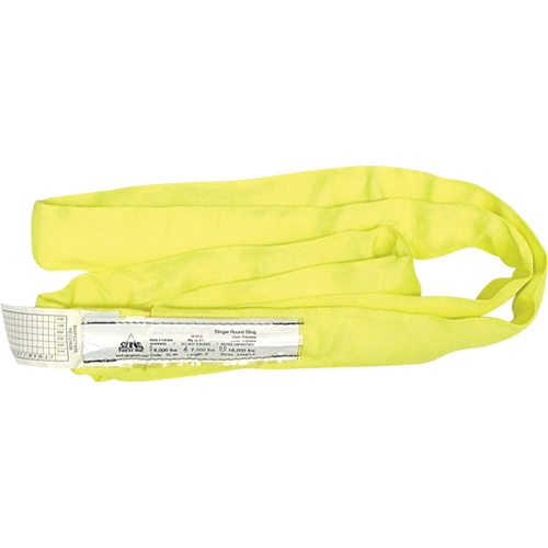 Round Slings, Yellow, 2" W x 6' L, 9000 lbs. Vertical Load Equipment World