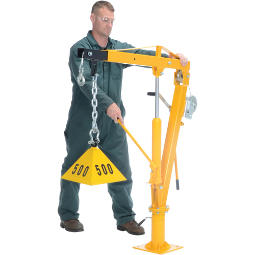 Winch Operated Truck Jib Crane, 1000 lbs. (0.5 tons) Capacity, 86-1/2" Max. Clearance Equipment World