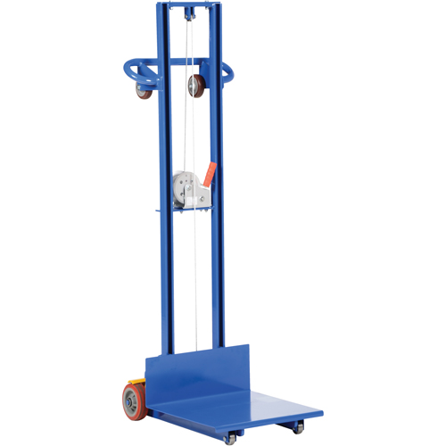 Platform Lift Stacker, Hand Winch Operated, 400 lbs. Capacity, 58" Max Lift Equipment World
