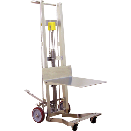 Hydraulic Platform Lift Stacker, Foot Pump Operated, 750 lbs. Capacity, 54" Max Lift Equipment World