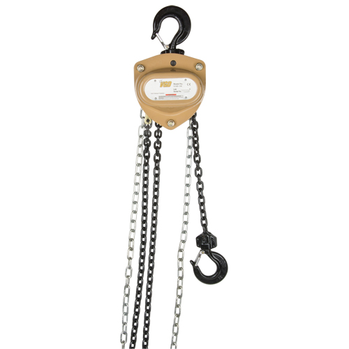 Heavy-Duty Gold Series Chain Hoist, 15' Lift, 2000 lbs. (1 tons) Capacity, Alloy Steel Chain Equipment World