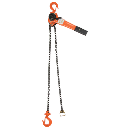 Lever Chain Hoist, 10' Lift, 1000 lbs. (0.5 tons) Capacity, Alloy Steel Chain Equipment World