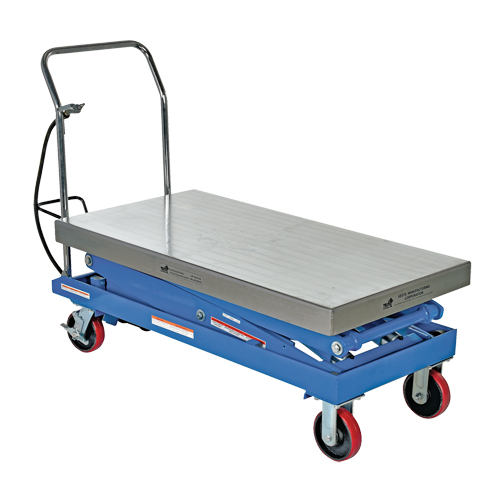 Pneumatic Hydraulic Scissor Lift Table, Steel, 47-1/4" L x 24" W, 1500 lbs. Cap. Equipment World