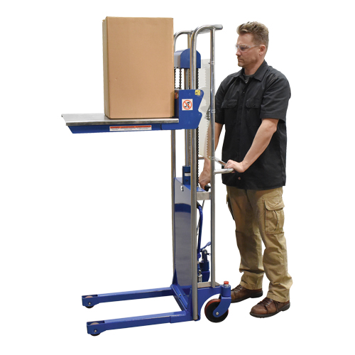 Hefti-Lift Load Stacker, Foot Pump Operated, 880 lbs. Capacity, 59" Max Lift Equipment World
