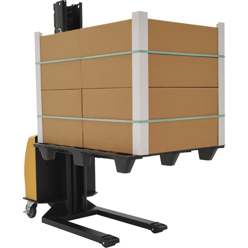 Narrow Mast Powered Lift Stacker, Electric Operated, 1000 lbs. Capacity, 63" Max Lift Equipment World