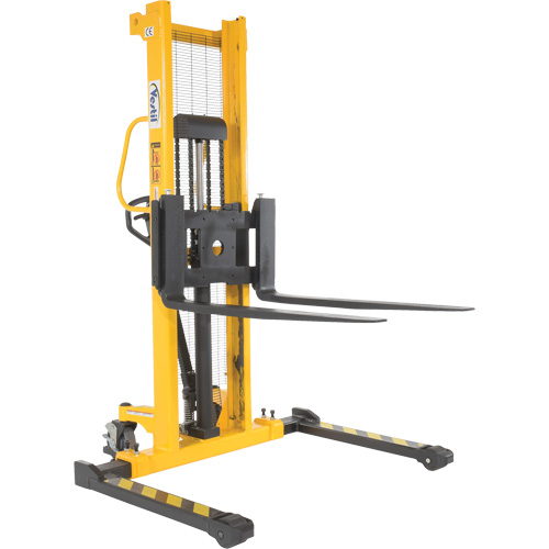 Manual Hydraulic Stacker, Hand Pump Operated, 2000 lbs. Capacity, 63" Max Lift Equipment World