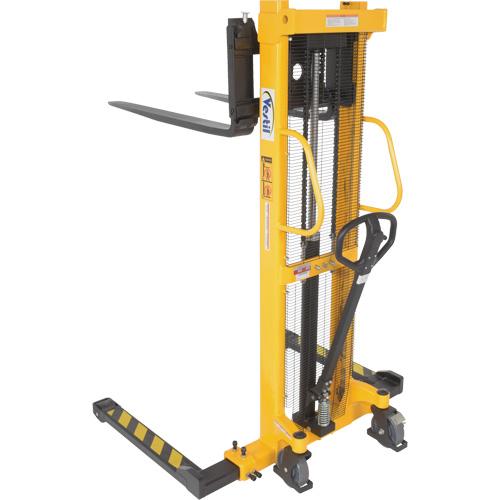 Manual Hydraulic Stacker, Hand Pump Operated, 2000 lbs. Capacity, 63" Max Lift Equipment World