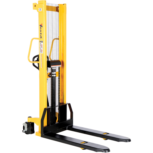 Manual Hydraulic Stacker, Hand Pump Operated, 2000 lbs. Capacity, 63" Max Lift Equipment World