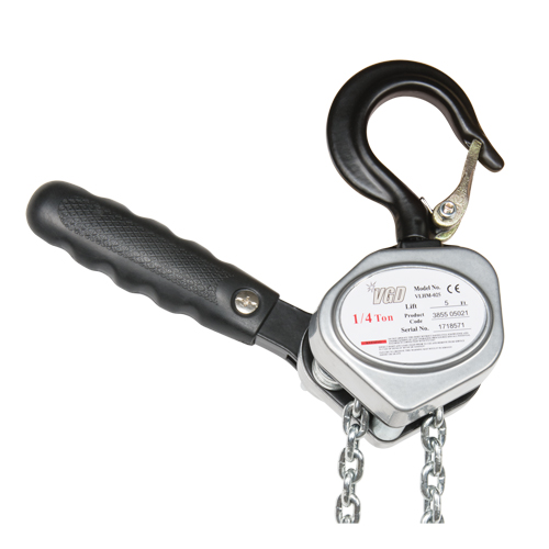 Mini Lever Hoist, 5' Lift, 1100 lbs. (0.55 tons) Capacity, Zinc Plated Chain Equipment World