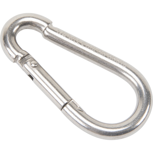 Stainless Steel Snap Hook, 260 lbs (0.13 tons) Working Load Limit, 1/4" Size, 3/8" Eye Equipment World
